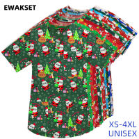 Wholesale Santa Nursing Uniforms Christmas Printing Women Nurses Working blouse Scrub top short sleeve Uniform