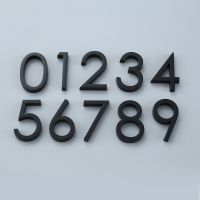✸ↂ Self Adhesive Glossy Black Number House Door Plates Apartment Hotel Office Door Number Stickers Custom Address Sign