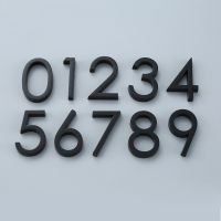 【LZ】✎♛  Self Adhesive Glossy Black Number House Door Plates Apartment Hotel Office Door Number Stickers Custom Address Sign