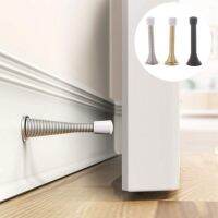 Metal Door Stops Spring Stopper withRubber Cap Wall Mounted Skirting Board Furniture Protective Door Stop Buffer Wall Protection Door Hardware Locks