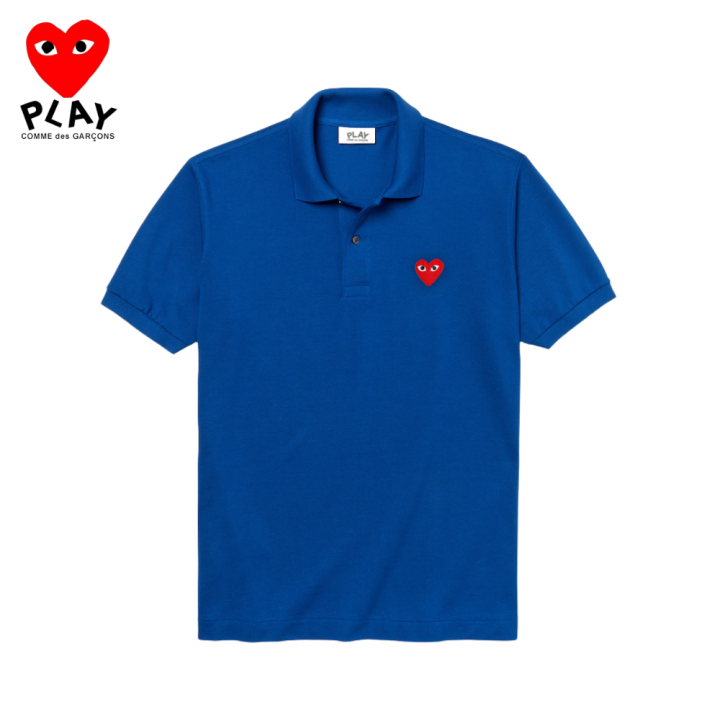 ☆Comme des Garcons Play RED HEART PLAY コットン ポロシャツ-