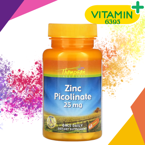 สังกะสี ซิงค์ แร่ธาตุสังกะสี Thompson, Zinc Picolinate, 25 mg, 60
