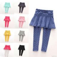 Korean Baby Wool Culotte Pants Soft Cotton Kids Pullover Skirt And Trousers Dot Leggings