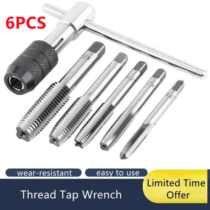 Tap Set DIY Hand Tool Wrench Ratchet Tap Wrench Tapping Threading Tool