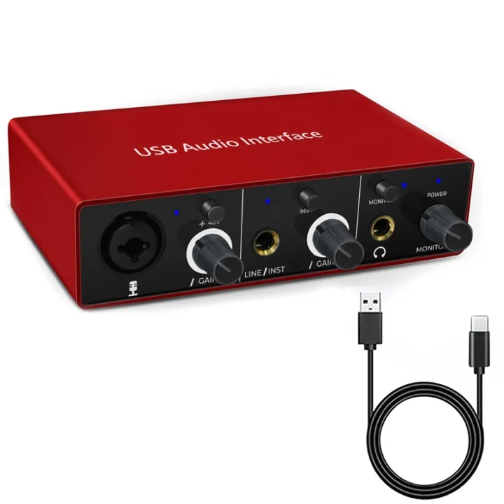 Audio Interface XRL Audio Interface 48V Phantom Power Support Instrument Electric Guitar Tablet