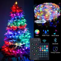 5/10M Christmas Tree Light String Remote Control Music Light Christmas Decoration for Home 2022 Xmas Navidad Gifts New Year 2023