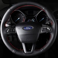 Customize Microfiber Leather Car Steering Wheel Cover For Ford Focus 3 2015-2018 Kuga 2016-2019 Escape C-MAX Ecosport 2018-2019