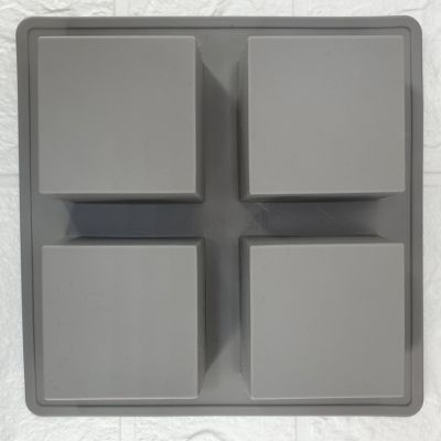 GL-แม่พิมพ์ ซิลิโคน ช่องสี่เหลี่ยมจัตุรัส 4 ช่อง (คละสี) Square silicone mold