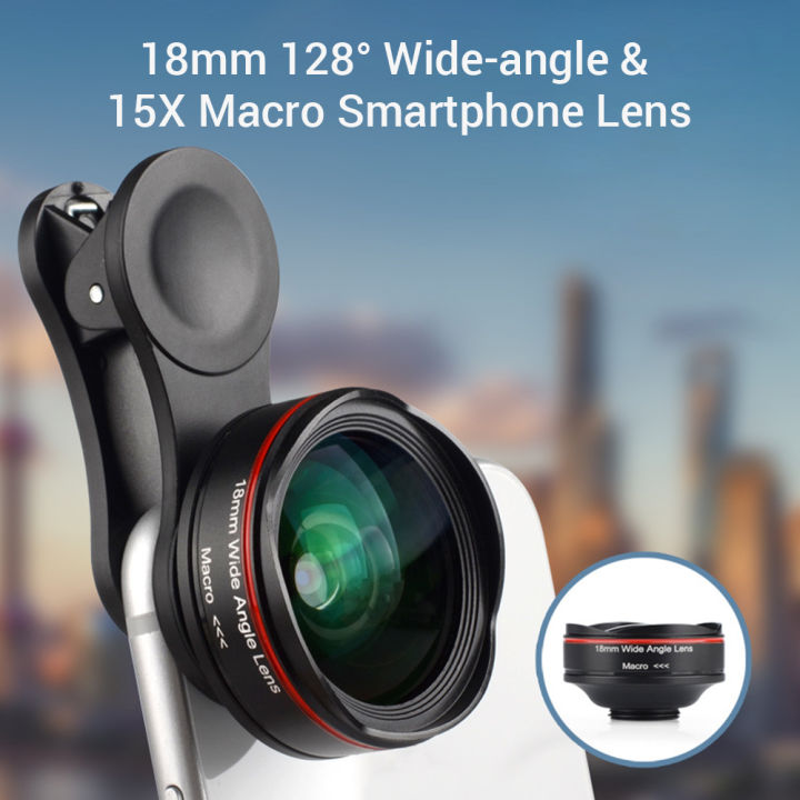 andoer-5k-ultra-hdเลนส์กล้องสมาร์ทโฟน18มม-128-มุมกว้าง15x-macroเลนส์ติดกล้องโทรศัพท์distortionless-universalคลิปเข้ากันได้กับiphone-samsung-huaweiสมาร์ทโฟนth