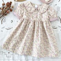 1-8Yrs Baby Girls Dress Princess Fashion Kids Girls Short Sleeve Summer Dress Cotton Children Cute Casual Floral Vestido Outfits  by Hs2023