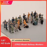 27pcs 1:87 Ho Scale Model Railway Workers Landscape Model Train Railway Layout Scenery Diy Miniature Dioramas Display Gaming