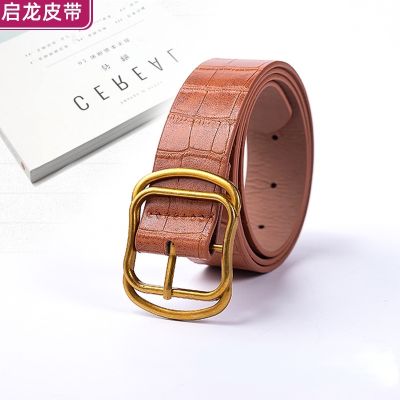 Ladies Belt Genuine Leather Stainless Steel Pin Buckle Casual All-Match Trendy Trousers