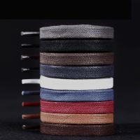 1 Pair Waxed Cotton Shoelaces Flat Waterproof Shoe laces Unisex Boots Casual Sneaker Shoelace Leather Laces Shoes accessories