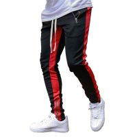 Spring And Autumn Mens Sports Casual Pants European And American Low Leg Zipper Full Length Sweatpants S-3XL