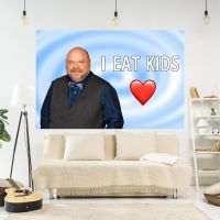 【CW】☸℡♂  Bertram Eat Kids Tapestry Meme Printed Wall Hanging Carpets Bedroom Or Decoration