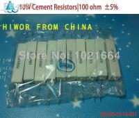 (10pcs/lot) 10W 100 ohms Ceramic Cement Power Resistor 100 ohm Resistors