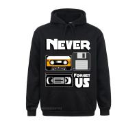 Mens Cool Harajuku Men Never Forget Us Floppy Disk Vhs Cassette Tape Pullover Hoodie Retro Nerd Oldshcool Sweakawaii Clothes