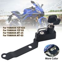 Motorcycle Helmet Lock Side Anti-theft Security with 2 Keys Fit For YAMAHA YZF R25 R 3 MT-25 MT-03 2014-2020