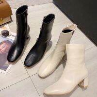 COD พร้อมส่ง | PU LEATHER ZIPPER SHORT BOOTS