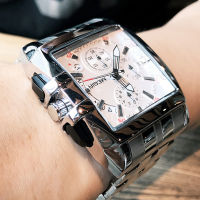 MEGIR Mens Big Dial Luxury Top Brand Quartz Wristwatches Creative Business Stainless Steel Sports Watches Men Relogio Masculino