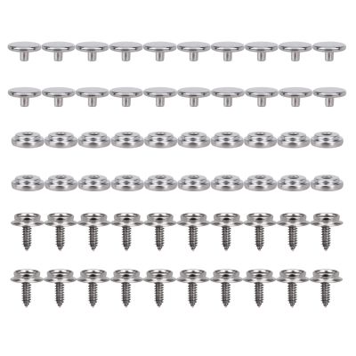60/15Pcs 15mm Snap Fastener Stainless Canvas Capos Screw Tent Marine Boat Canvas Cover Tools Socket Buttons Canopy Accessories