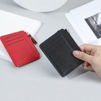 Fashion Mini ID Card Holders Bags Men/Women Business Credit Card Holder PU Leather Slim Bank Card Case Organizer Wallet Zipper Card Holders