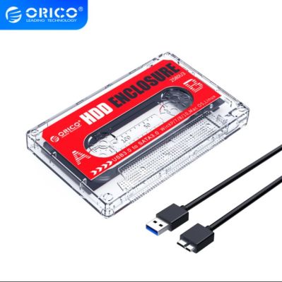 ORICO USB3.0 to SATA3.0 2.5 inch HDD Enclosure SSD Hard Drive Case Transparent External Case DIY Stickers Cassette Tape Design