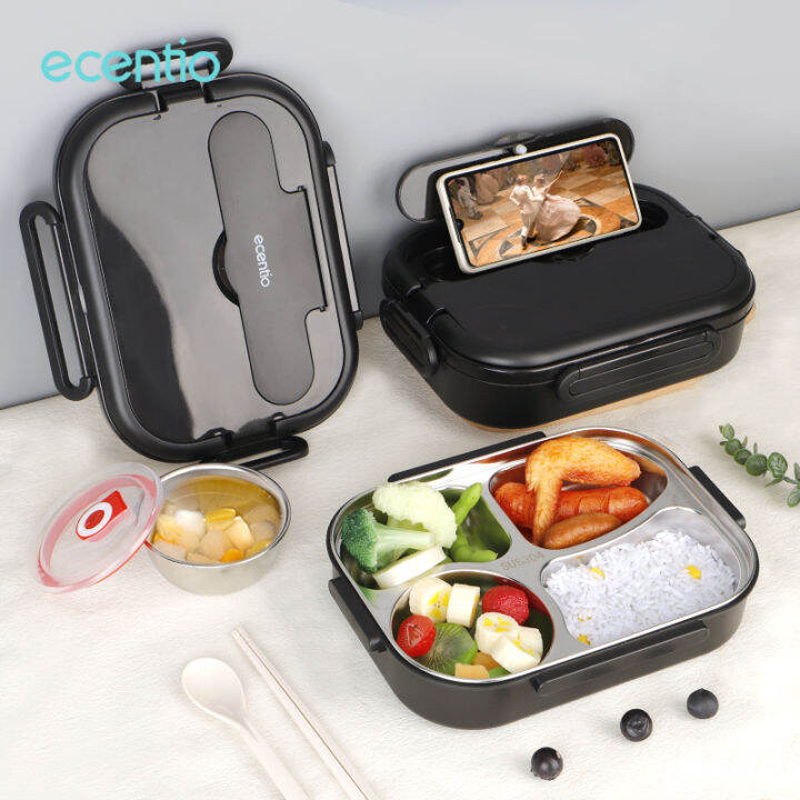 ET lunch box stainless /Kotak Makan 4 Sekat Tahan Panas Dan Anti Tumpah