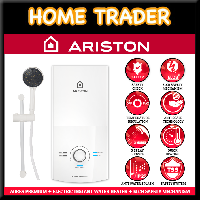 ARISTON ELECTIC INSTANT WATER HEATER BUILT IN ELCB AURES PREMIUM
