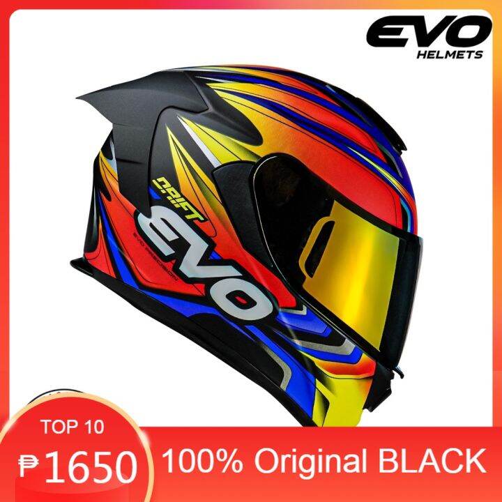 Legit EVO GTPRO Drift Full Face Dual Visor Helmet with Free Clear lens Lazada PH