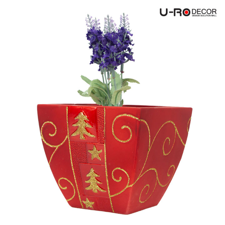 u-ro-decor-รุ่น-goldtree-โกล์ดทรี-กระถางดอกไม้เซรามิก-3-ชิ้น-ชุด-สีแดง-มีให้เลือก-3-ลาย-flower-pot-3-pcs-set