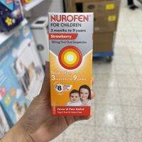 UK Nurofen Childrens Strawberry/Orange Flavored Sugar-Free Syrup 100ml Recommended by Doctor Baoma