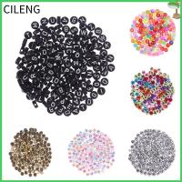 CILENG 200ชิ้นแฮนด์เมดสำหรับสร้อยข้อมือสร้อยคอเครื่องประดับทำเครื่องเพชร DIY ที่กั้นระยะตัวอักษรตัวอักษรลูกปัดอะครีลิคกลม