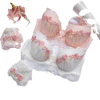 Japanese Style Water Soluble Lace Thin Cup Girl Cute Gathered y Lingerie Set Set plus Size