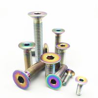 Titanium bolts M3 M4 M5 M6 M8 Countersunk Allen Head Gold Multiple Color Hexagon Socket Titanium Screws Fastener 6pcs