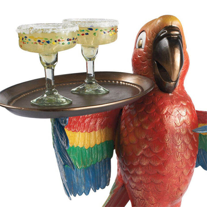 creative-carving-retro-parrot-wine-tray-realistic-multi-purpose-resin-party-bird-drink-serving-rack-statue-home-craft-decoration