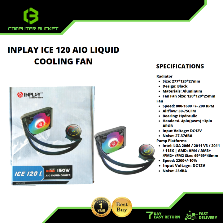 Inplay Ice 120 AIO Liquid Cooling Fan Lazada PH