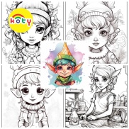 Yêu tinh Elf phong cách Anime Chibi - Set 10 Tờ Tranh Tô Màu A4 A5 - MANGA