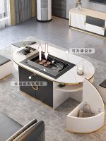 ✆☊ Light luxury fully automatic intelligent electric lifting coffee table living room slate multi-functional kung fu tea with set