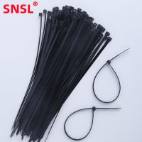 100pcs Cable plastic nylon tie 5x250mm white black plastic tie steel wire ring tie fixing belt wiring accessories