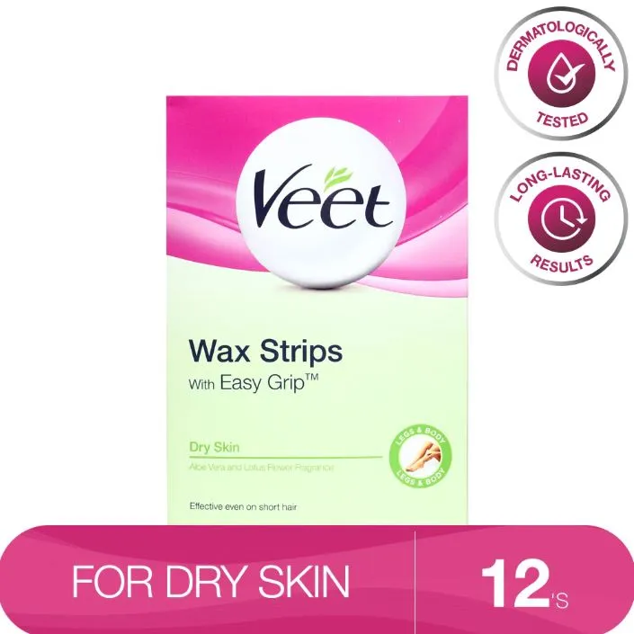 VEET Cold Wax Strips for Legs (Dry Skin) 12 Strips Lazada PH