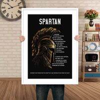 Spartan Quotes พิมพ์โปสเตอร์สำหรับห้องนั่งเล่น Home Decor Spartan Helmet กีฬาและเกม Mascot สัญลักษณ์ภาพวาดผ้าใบ Wall Art New