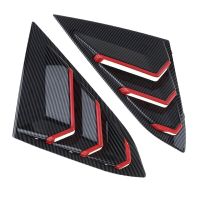 As Shown For Honda Civic 2016-2021 Sedan Rear Side Vent Quarter Window Louver Cover Triangular Window Trim Parts Carbon Fiber Red