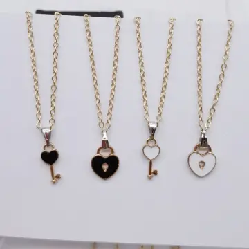 Gold Lock & Key Couples Necklace Set, Lock and Key Friendship Necklace  Pendants & Lockets