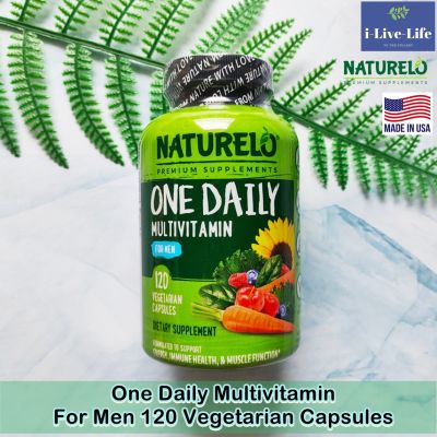 NATURELO - One Daily Multivitamin for Men 120 Vegetarian Capsules วิตามินรวมและแร่ธาตุรวม 23 ชนิด สำหรับผู้ชาย