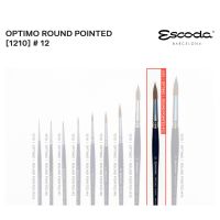 ESCODA พู่กันสีน้ำ สีอคิลิค สีน้ำมัน หัวกลม ขนโคลินสกี้ี้ (E212101200) /OPTIMO ROUND POINTED KOLINSKY SABLE Size 12