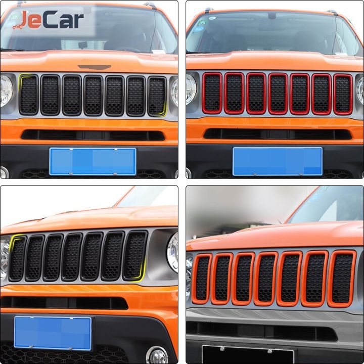 สติกเกอร์ตกแต่งกระจังหน้ารถยนต์-abs-สำหรับ-jeep-renegade-2019ของแต่งตกแต่งรถภายนอก