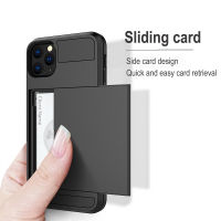 For iPhone 14 Slide Wallet Credit Card Slot Case For iPhone 13 12 11 14 Pro Max XR XS Max X 14 Plus Edge Armor Shockproof Cover