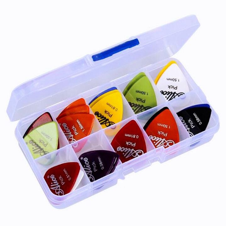 20-24-30-40-50pcs-electric-guitar-picks-mix-0-58-0-71-0-81-0-96-1-2-1-5mm-thickness-boxed-guitar-accessories