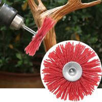 【YY】Deburring Asive Steel Wire Brush Head Polishing Red Nylon Wheel Cup Shank